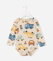 Body Infantil com Estampa Carrinhos - Tam RN a 18 meses - 1