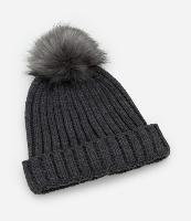 Touca em Tricô Básico com Pompom - 1