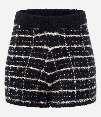 Short com Textura e Estampa Xadrez