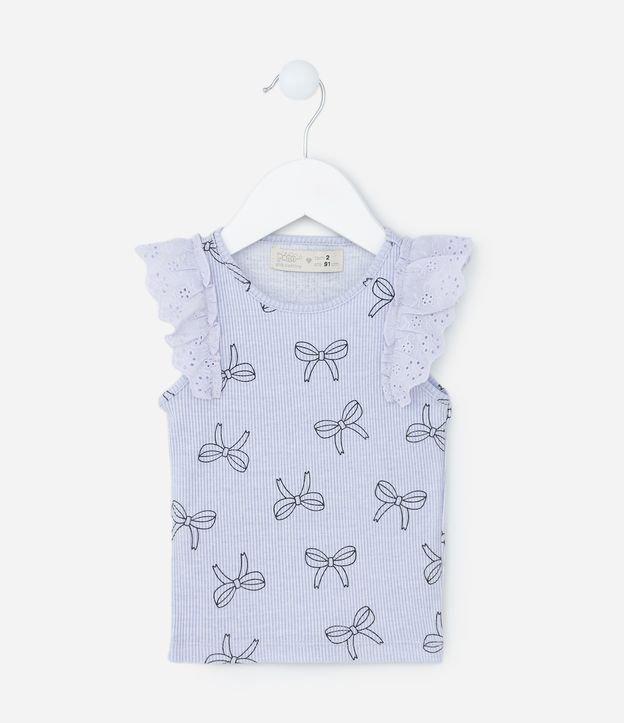 Regata Infantil em Ribana com Babado em Broderie - Tam 1 a 5 Anos - 1