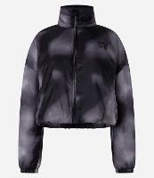 Jaqueta Balonê com Estampa Manchada e Gola Alta - 1