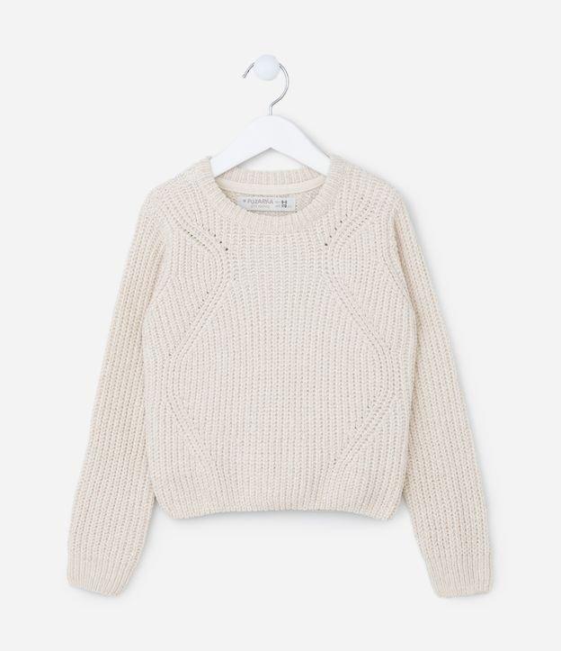 Suéter Infantil em Tricô com Textura - Tam 5 a 14 Anos - 1