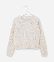 Suéter Infantil em Tricô com Textura - Tam 5 a 14 Anos - 1