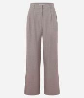 Calça Wide Leg em Alfaiataria com Cós Simples e Pregas Frontais - 1