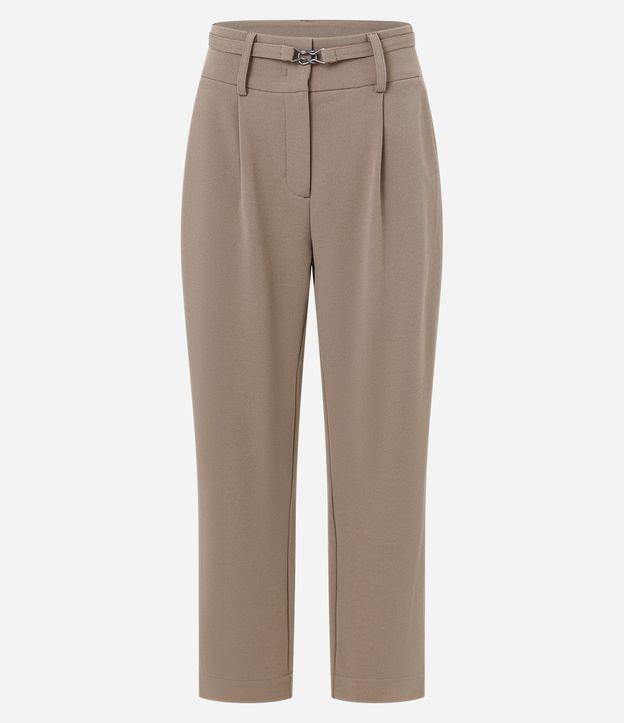 Calça Cenoura em Crepe com Cinto Fino com Fivela - 1
