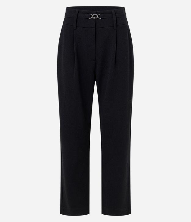 Calça Cenoura em Crepe com Cinto Fino com Fivela - 1