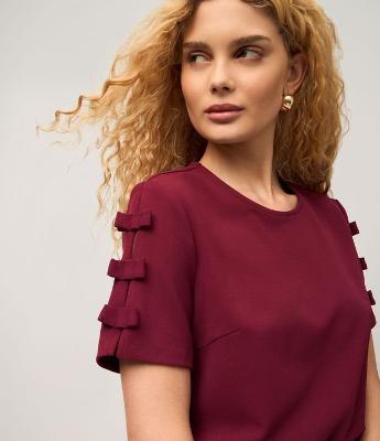 Blusa em Crepe com Lacinhos na Manga