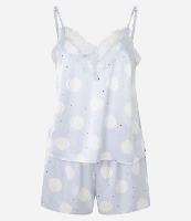 Pijama Short Doll de Alcinha em Cetim com Estampa de Lua - 1