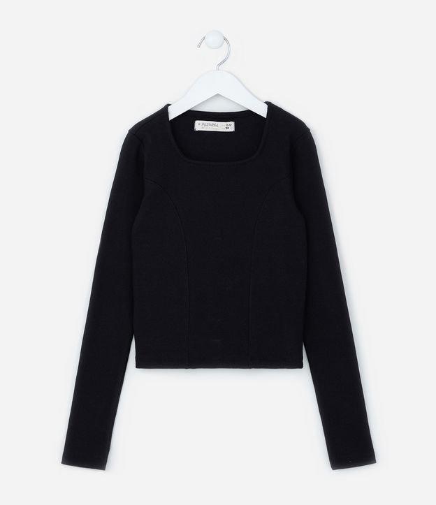 Blusa Curta Infantil Canelada - Tam 5 a 14 Anos - 1