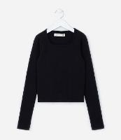 Blusa Curta Infantil Canelada - Tam 5 a 14 Anos - 1