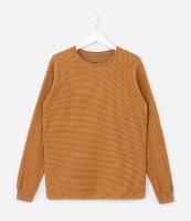 Camiseta Infantil com Textura Listrada - Tam 5 a 14 anos - 1