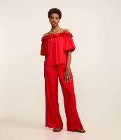 Calça Pantalona em Linho com Pregas - 2