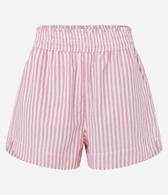 Short Runner em Sarja com Listras e Cós Elástico