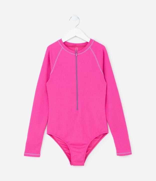 Maiô Infantil com Zíper e Proteção UV - Tam 4 a 14 Anos - 1