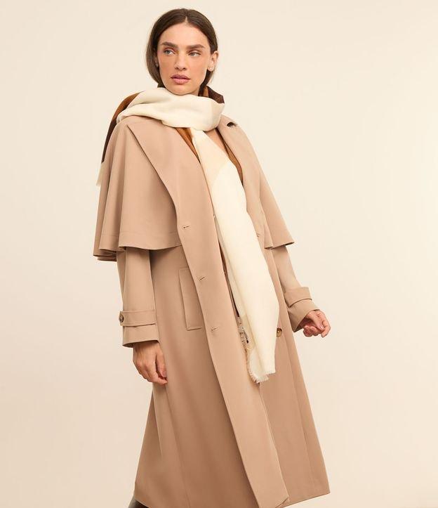 Lenço em Flanela com Bloco de Cor e Franjas - 2