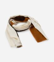 Lenço em Flanela com Bloco de Cor e Franjas - 1