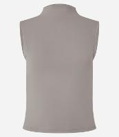 Blusa Sem Manga em Microfibra com Gola Alta e Decote nas Costas - 1