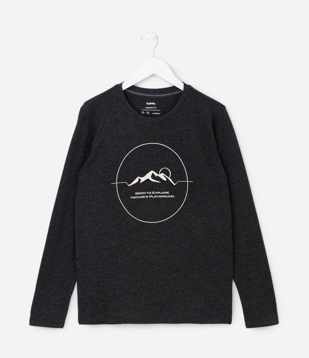 Camiseta Infantil com Estampa de Montanha - Tam 5 a 14 anos - 1