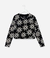 Camiseta Curta Infantil com Estampa Floral - Tam 5 a 14 Anos - 1