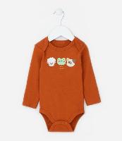 Body Infantil Canelado com Estampa Bichinhos - Tam 0 a 18 meses - 1