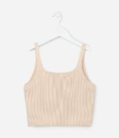 Blusa Cropped Infantil Canelada em Tricô - Tam 5 a 14 anos - 1