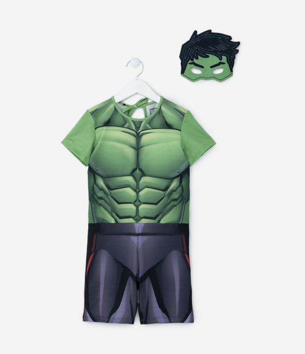 Macacão Infantil com Máscara e Estampa Hulk - Tam 3 a 8 Anos - 1