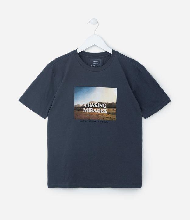 Camiseta Regular Infantil com Estampa Paisagem - Tam 5 a 14 Anos - 1