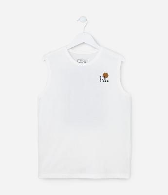 Regata Infantil com Estampa Frente e Costas Sol - Tam 5 a 14 Anos