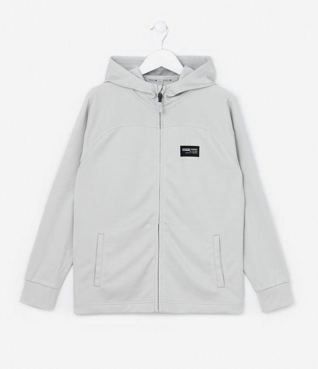 Jaqueta Infantil Texturizada com Bolsos e Recortes - Tam 5 a 14 Anos - 1