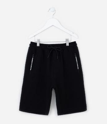 Bermuda Infantil em Moletom com Bolsinhos - Tam 5 a 14 Anos