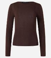 Suéter em Tricô com Gola Redonda e Frisos Frontais - 1