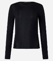 Suéter em Tricô com Gola Redonda e Frisos Frontais - 1