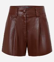 Short Curto em Pu Texturizado com Bolso e Pregas - 1