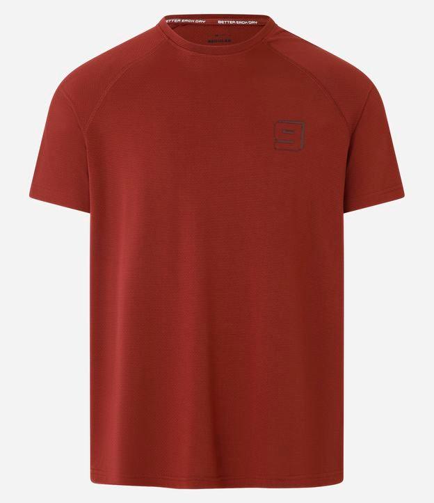 Camiseta Esportiva em Tecnologia Dry com Textura e Estampa Lettering Refletiva - 1