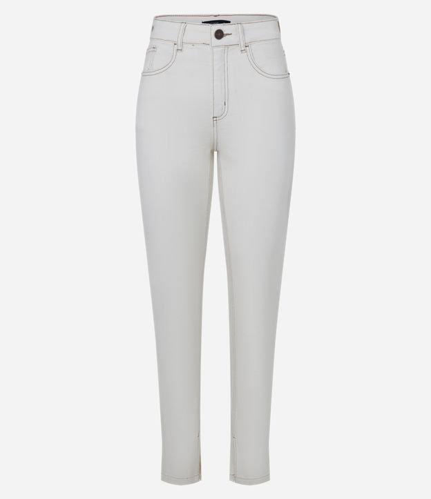 Calça Slim em Jeans com Fenda - 1