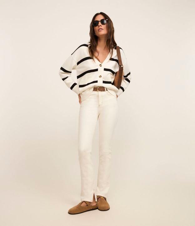 Calça Slim em Jeans com Fenda - 2