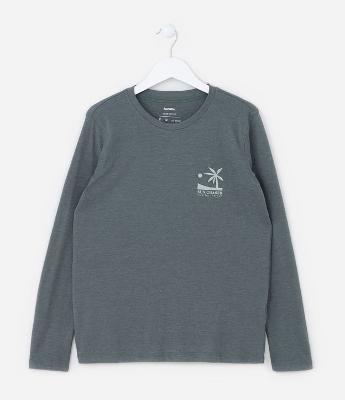 Camiseta Infantil com Estampa de Coqueiro - Tam 5 a 14 Anos