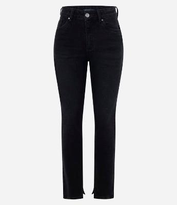 Calça Slim em Jeans com Elastano e Fenda