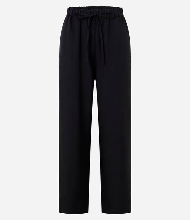 Calça Pantalona em Alfaiataria com Cós de Elástico e Amarração - 1