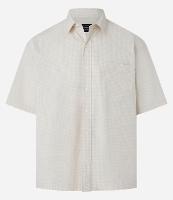 Camisa Overboxy em Tricoline com Estampa Xadrez e Bolso - 1