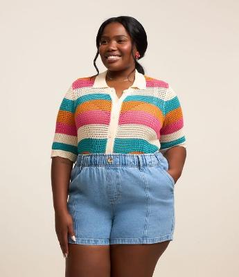 Short Clochard em Jeans com Bolso Faca Curve & Plus Size