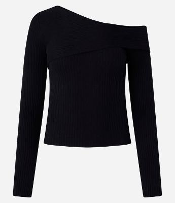 Blusa Ombro Só em Tricô Canelado