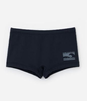 Sunga Boxer Infantil em Microfibra com Estampa Lateral de Ondinha - Tam 5 a 14 Anos