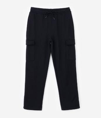 Calça Baggy em Moletom com Bolso Cargo