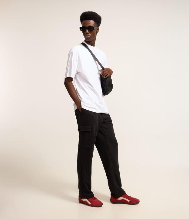 Calça Baggy em Moletom com Bolso Cargo - 3