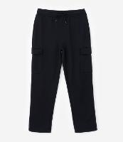 Calça Baggy em Moletom com Bolso Cargo - 1