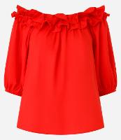 Blusa Ombro a Ombro com Linho e Babados - 1