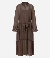 Vestido Midi em Chiffon com Amarração Frontal - 1