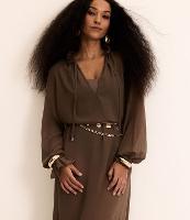 Vestido Midi em Chiffon com Amarração Frontal - 2