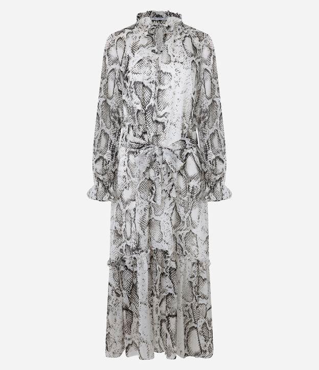 Vestido Midi em Chiffon com Estampa Animal Print - 1